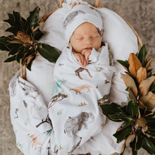 Load image into Gallery viewer, Safari | Baby Jersey Wrap & Beanie Set