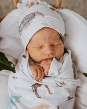 Load image into Gallery viewer, Safari | Baby Jersey Wrap &amp; Beanie Set
